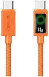 USAMS SJ773 andmeedastus- ja laadimiskaabel | USB-C kuni USB-C | PD | 60W | 1.2m | oranž