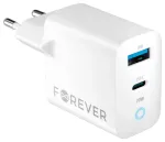 Forever TC-06-20AC laadija | 20W | PD, QC | USB-C, USB-A | valge