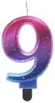 GoDan Night sky metalliline tordik&uuml;&uuml;nal Number 9 (8cm) Pink/Blue/Violet Ombre