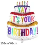 Riff 102x62cm Folija gaisa balons Happy Birthday Cake