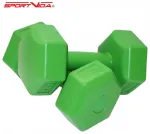 SportVida 2-in-1 j&otilde;usaali ja fitnessi mugavad kuusnurksed hantlid 2 * 2 kg, rohelised
