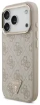 Guess 4G Strass Triangle Logo Gold Frame telefoni &uuml;mbris MagSafe toega iPhone 18 Pro roosa