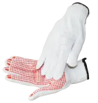 Kootud kindad PVC-t&auml;ppidega (&uuml;hepoolsed) 8. suurus