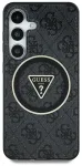 Etui Guess 4G Glitter Triangle Buttons  MagSafe do Samsung Galaxy S25 Ultra czarny