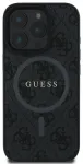 Guess PU Leather 4G Colored Ring MagSafe &uuml;mbris iPhone 16 Pro Max Black