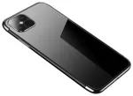 Clear Color case TPU gel cover with a metallic frame for Samsung Galaxy S22 Ultra black