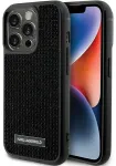 Karl Lagerfeld KLHCP15LHDSPLK Rhinestone Logo Metal Plate telefoni &uuml;mbris iPhone 15 Pro must