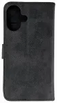 Leather raamatut&uuml;&uuml;pi telefoni &uuml;mbris iPhone 16 must
