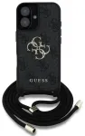 Guess PU 4G Metal Logo Crossbody Strap Case iPhone 16 jaoks, must