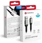 Forcell F-Energy C257 andmeedastus- ja laadimiskaabel | USB-A kuni Lightning | 12W | 3m | must