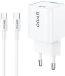 BWOO reisilaadija | 30W | PD, GaN | USB-C | USB-C kuni USB-C kaabliga komplektis | valge