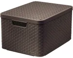 Kaanega karp Style L 43,6x32,6x23cm tumepruun