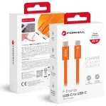 Forcell F-Energy ACYH23 andmeedastus- ja laadimiskaabel | USB-C kuni USB-C | QC 4.0, PD | 100W | 1.2m | oranž