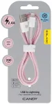 Blavec CCA-UL24P20 andmeedastus- ja laadimiskaabel | USB-A kuni Lightning | 12W | 2m | roosa