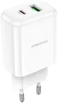 Borofone BN4 Potential reisilaadija | 20W | PD, QC | USB-C, USB-A | valge