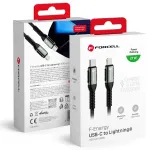 Forcell C259 andmeedastus- ja laadimiskaabel | USB-C kuni Lightning | PD | 27W | 3m | must