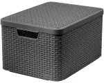 Kaanega karp Style L 43,6x32,6x23cm tumehall