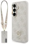 Guess 4G Big Rhinestone Triangle Strap telefoni &uuml;mbris MagSafe toega Samsung Galaxy S26 (S942) roosa