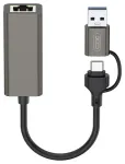XO HUB018 2-in-1 USB-jaotur | USB-A & USB-C kuni RJ45 | hall