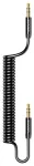 USAMS Adapter Spring audio jack 3,5mm -3,5mm 1,2m czarny|black SJ256YP01 (US-SJ256)