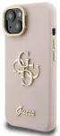 Guess PU Grained 4G Logo Stand Camera Frame telefoni&uuml;mbris mudelile iPhone 15, roosa