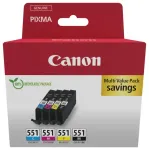 Tindikassettide komplekt Canon CLI-551 6509B015 must/ts&uuml;aan/magenta/kollane 4 tk