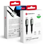 Forcell C259 andmeedastus- ja laadimiskaabel | USB-C kuni Lightning | PD | 27W | 2m | must