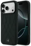 Mercedes Leather with Crossed Lines telefoni &uuml;mbris MagSafe toega iPhone 17 Pro must