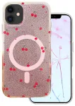 Cherry Mag Glitter telefoni &uuml;mbris MagSafe toega iPhone 11 punane