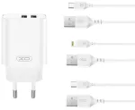 XO CE34 reisilaadija | 12W | USB-A | USB-A kuni Lightning kaabliga komplektis | valge