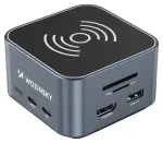 USB-C jaotur 12 in 1 Wozinsky WHBC09Y8S multifunktsionaalne, juhtmevaba laadimisega, alumiiniumist, 15 cm kaabliga - hall
