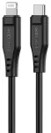 Acefast C3-01 andmeedastus- ja laadimiskaabel | MFI | USB-C kuni Lightning | 30W | 1.2m | must