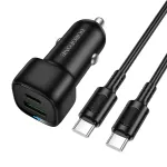 Borofone BZ34B Cloud autolaadija | 38W | PD, QC | USB-A, USB-C | USB-C kuni USB-C kaabliga komplektis | must