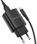 Borofone BN1 Innovative reisilaadija | 10.5W | USB-A, USB-C | USB-A kuni USB-C kaabliga komplektis | must