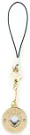 Guess zawieszka GUCPMHGLD Phone Strap Heart Diamond Charm with Rhinestones
