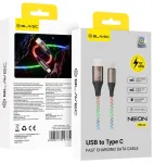 Blavec CNE-UC3L1 andmeedastus- ja laadimiskaabel | USB-A kuni USB-C | QC 3.0 | 60W | 1m | vikerkaare | rainbow