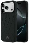 Mercedes Leather with Crossed Lines telefoni &uuml;mbris MagSafe toega iPhone 17 Pro Max must