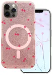 Cherry Mag Glitter telefoni &uuml;mbris MagSafe toega iPhone 12 | iPhone 12 Pro punane