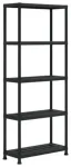 5-tasandiline riiul Riiul 75 5 riiuliga 75x32x176cm must