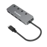 Wozinsky WHS080YSS 4-pordiline jaotur USB-C kuni 4x USB 3.0 | hall