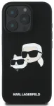Karl Lagerfeld Liquid Silicone Double Heads telefoni &uuml;mbris MagSafe toega iPhone 16 Pro must