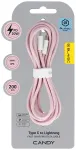 Blavec CCA-CL24P20 andmeedastus- ja laadimiskaabel | USB-C kuni Lightning | PD | 20W | 2m | roosa