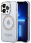 Guess GUHMP14LHTCMU iPhone 14 Pro 6.1" purpurowy|purple hard case Gold Outline Translucent MagSafe