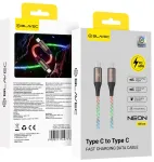 Blavec CNE-CC3L1 andmeedastus- ja laadimiskaabel | USB-C kuni USB-C | PD | 60W | 1m | vikerkaare | rainbow