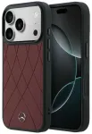 Mercedes Leather with Crossed Lines telefoni &uuml;mbris MagSafe toega iPhone 17 Pro Max punane