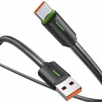USAMS YU Series SJ732USB01 andmeedastus- ja laadimiskaabel | USB-C kuni USB-C | 15W | 1m | must