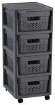 Kummut ratastel 4 perforeeritud sahtliga 11L Infinity 30x36x69cm tumehall
