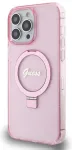 Guess IML Ring Stand Glitter telefoni &uuml;mbris alusega ja MagSafe toega iPhone 15 Pro Max roosa