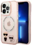 Karl Lagerfeld Karl and Choupette telefoni &uuml;mbris MagSafe toega iPhone 14 Pro roosa (kass)