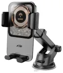 Dudao F19 auto telefonihoidik 15W juhtmevaba laadimisega must